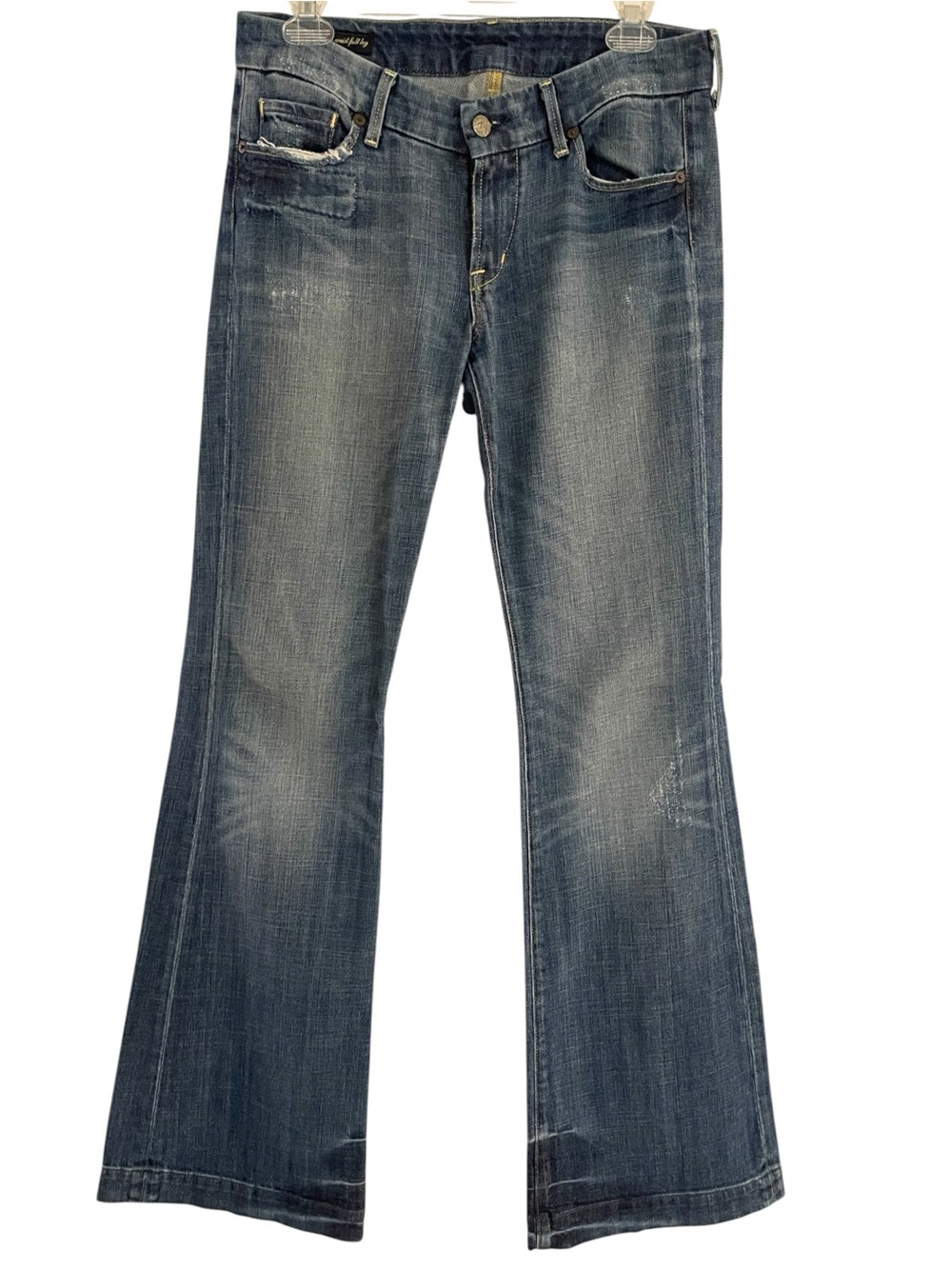 Citizens Of Humanity Medium Blue Wash Low Rise Flare Leg Vintage Jeans Size 28